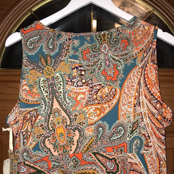 World Unity Matisse Paisley Print Embroidered Sleeveless High Low Dress - Picture 15 of 16